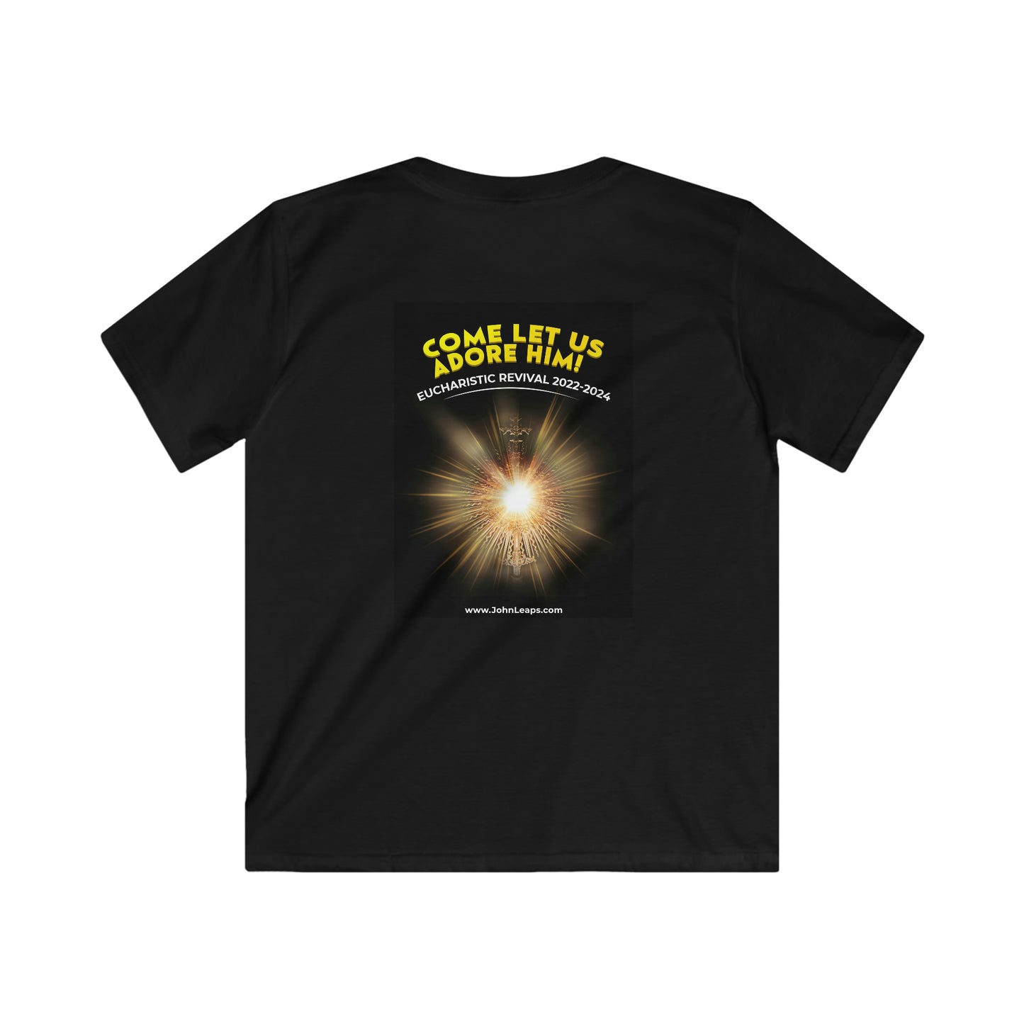 Come Let us adore him kids size Softstyle Eucharistic Tee